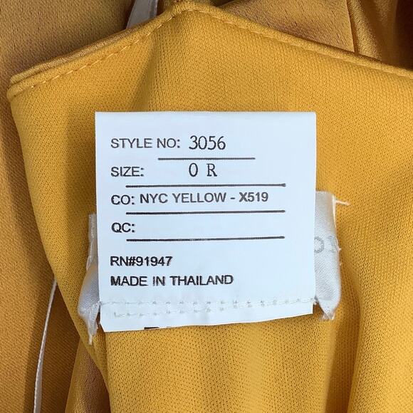 NEW! Dessy Collection Size 0 Lux Charmeuse Slip Dress NYC Yellow $231 msrp J1-2 - Picture 6 of 10